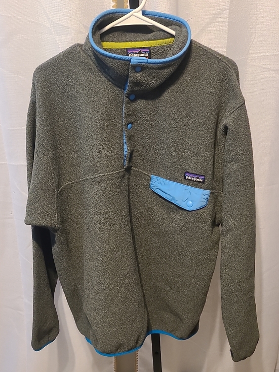 Patagonia Other - Vintage 90s Grey Blue Patagonia Synchilla Mens Med Snap T Fleece Sweater